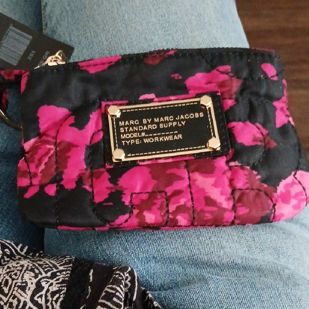 Marc Jacobs Pink and Black Quilted Wristlet